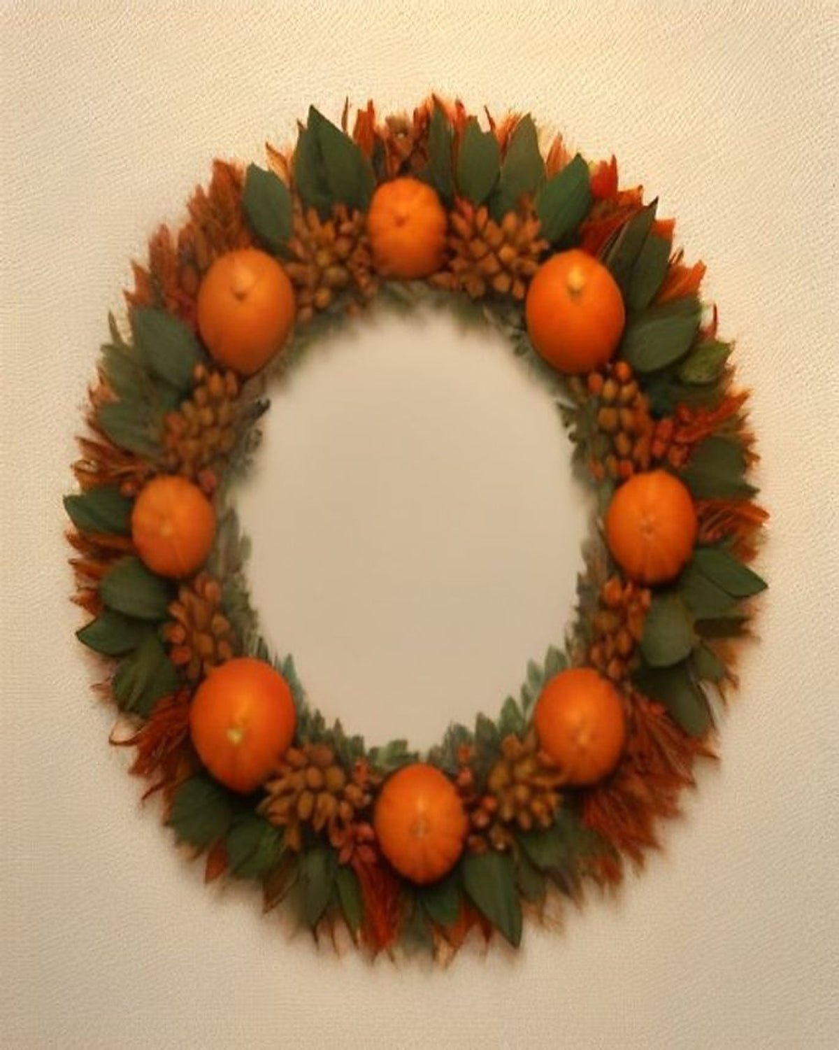 Harvest Wreath paint by numbers kit, autumn wreath on cream background