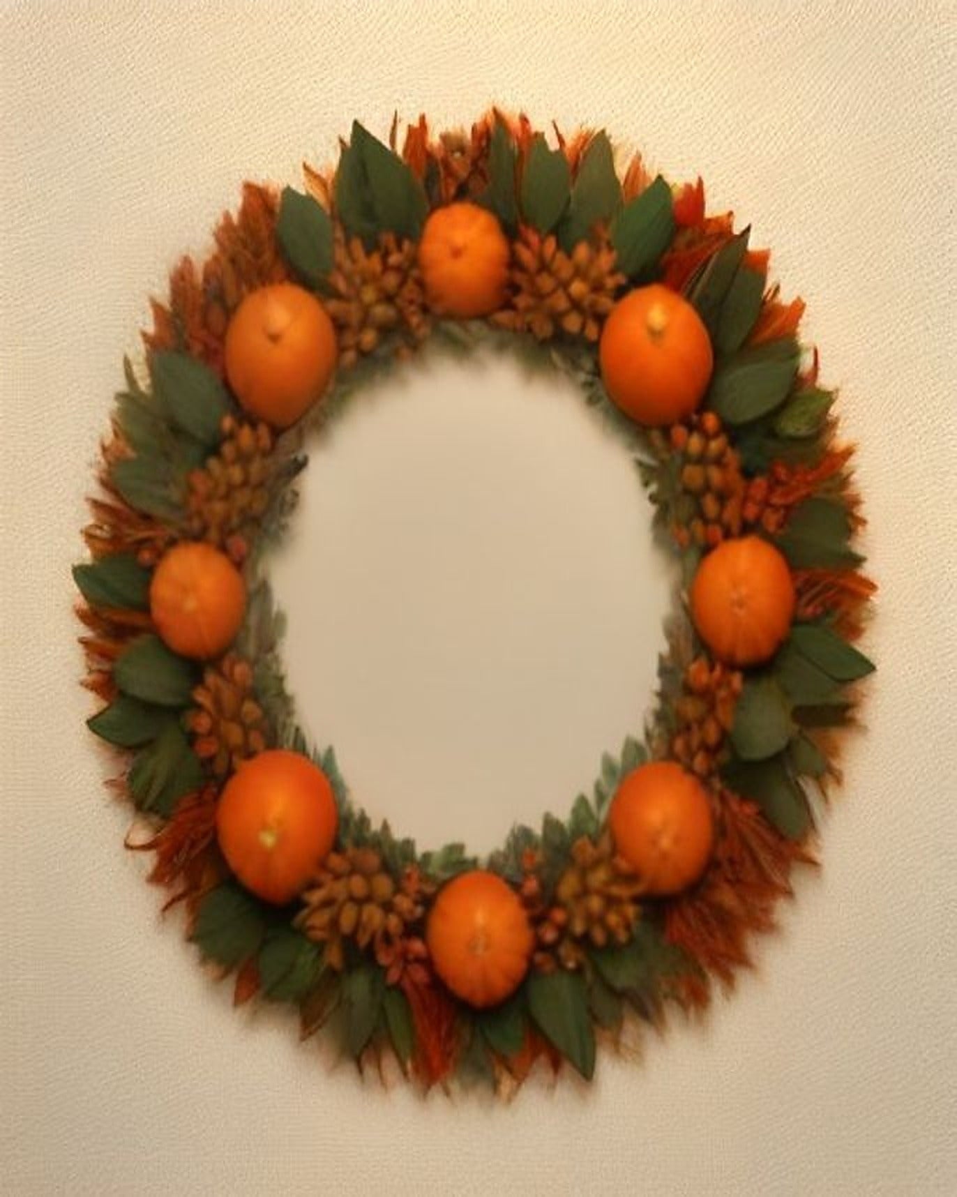 Harvest Wreath paint by numbers kit, autumn wreath on cream background