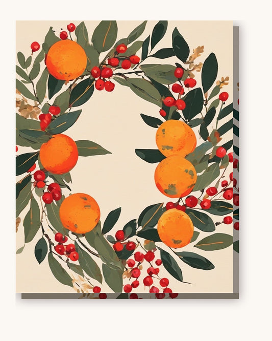 Harvest Wreath paint by numbers kit on stretched canvas