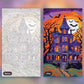 Haunted House on the Hill paint by numbers kit, before and after