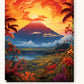 Hawaii's Lava Giant paint by numbers kit on stretched canvas