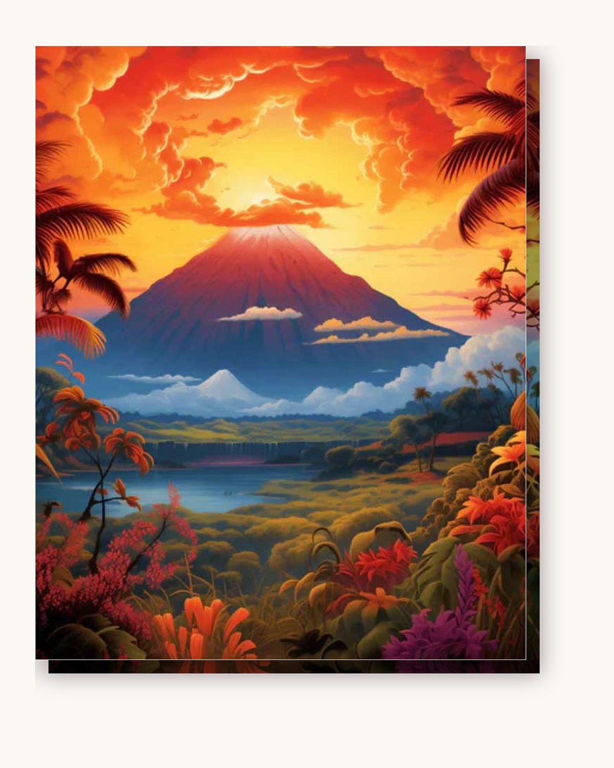 Hawaii's Lava Giant paint by numbers kit on stretched canvas