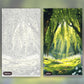 Heavenly Woods paint by numbers kit, before and after
