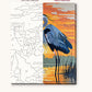 Heron at Sunrise numbered canvas next to the finished painting