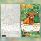 Highland Cow in the Bathtub paint by numbers kit, before and after