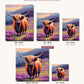 Highland Cow on the Misty Hillside canvas sizes from 12 x 12 to 23.5 x 23.5 inches