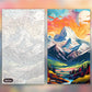 Highland Panorama paint by numbers kit, before and after