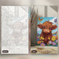 Highland Whimsy paint by numbers kit, before and after
