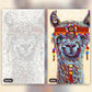 Hippie Llama paint by numbers kit, before and after