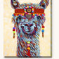 Hippie Llama paint by numbers kit on stretched canvas