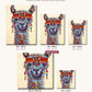 Hippie Llama canvas sizes from 12 x 12 to 23.5 x 23.5 inches