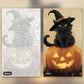 Hocus Pocus Kitty paint by numbers kit, before and after