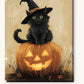 Hocus Pocus Kitty paint by numbers kit on stretched canvas