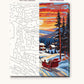 Horse Drawn Sleigh at Sunset numbered canvas next to the finished painting
