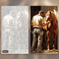 Horse Trainer paint by numbers kit, before and after