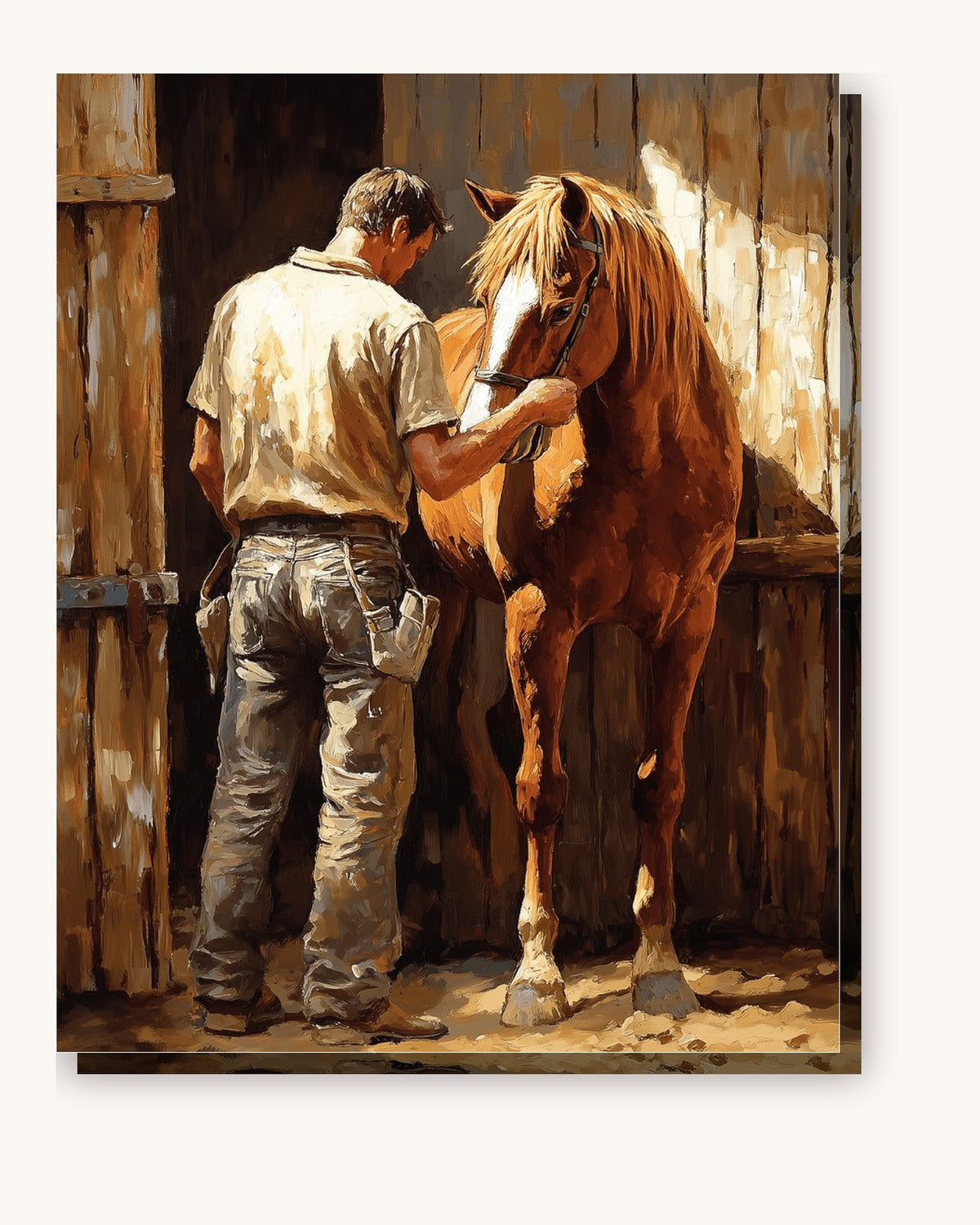 Horse Trainer paint by numbers kit on stretched canvas