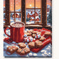 Hot Cocoa by the Snowy Window paint by numbers kit on stretched canvas