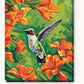 Hummingbird and Orange Trumpet Flowers paint by numbers kit on stretched canvas