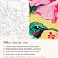 Close-up of the Hummingbird and Pink Hibiscus canvas texture and printed numbers