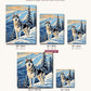 Husky in the Snowy Mountains canvas sizes from 12 x 12 to 23.5 x 23.5 inches