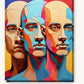 Illustrated Men paint by numbers kit on stretched canvas