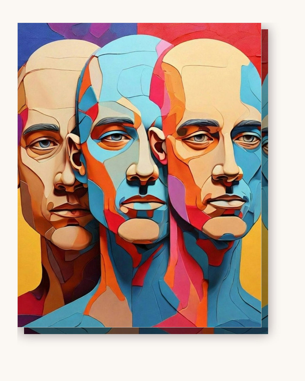 Illustrated Men paint by numbers kit on stretched canvas