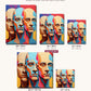 Illustrated Men canvas sizes from 12 x 12 to 23.5 x 23.5 inches