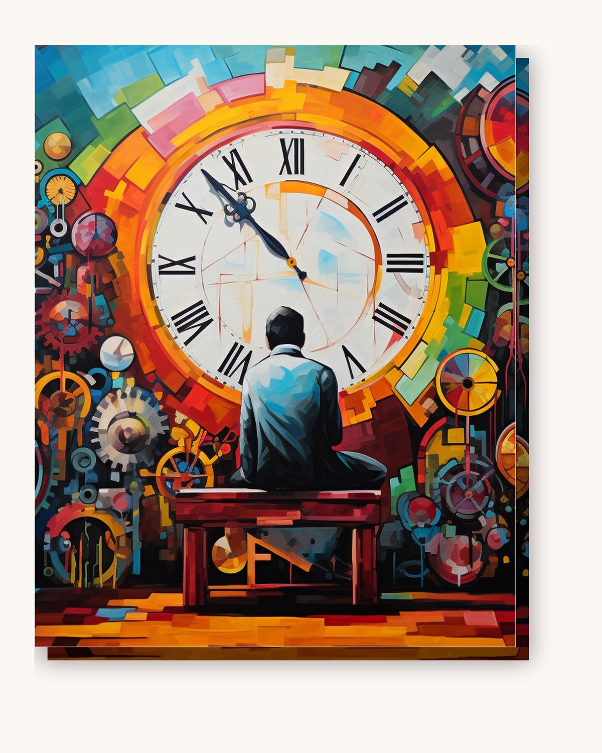 Industrial Chaos paint by numbers kit on stretched canvas