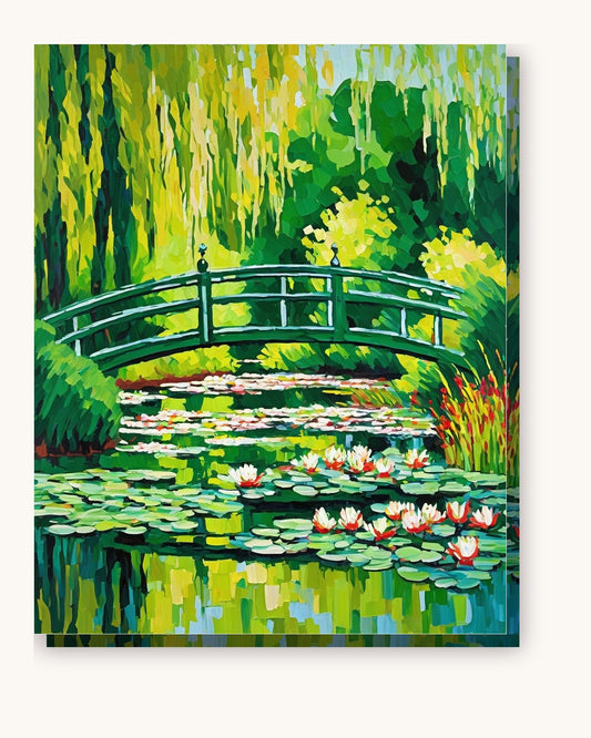 Japanese Footbridge after Monet paint by numbers kit on stretched canvas