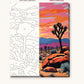 Joshua Trees at Sunset numbered canvas next to the finished painting