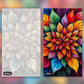Kaleidoscopic Foliage paint by numbers kit, before and after