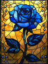 Blue Glass Flower Painting by Numbers Kit