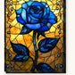Blue Glass Flower paint by numbers kit on stretched canvas