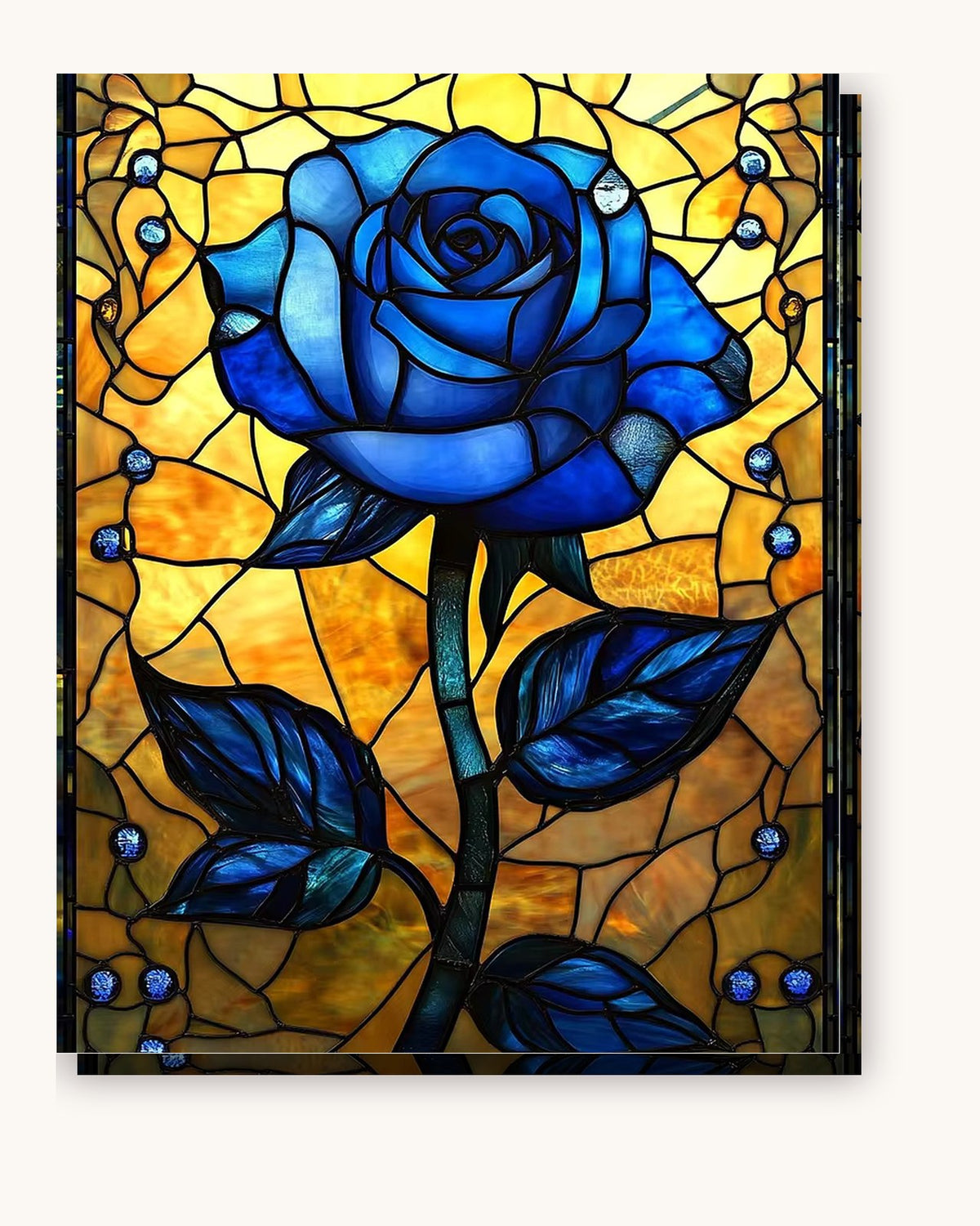 Blue Glass Flower paint by numbers kit on stretched canvas