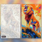King of the Savannah's paint by numbers kit, before and after