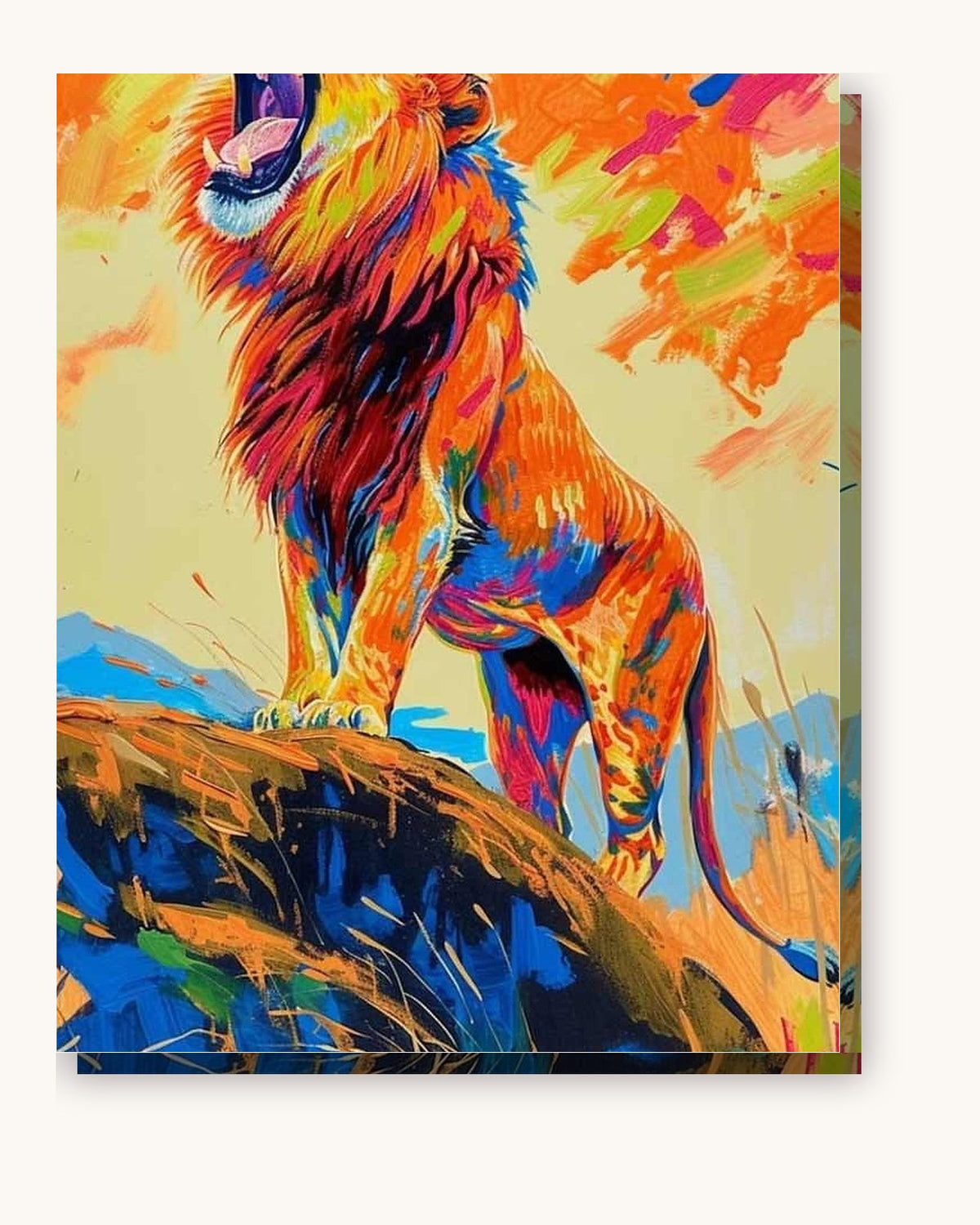 King of the Savannah's paint by numbers kit on stretched canvas