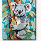 Koala Hugging a Eucalyptus Trunk paint by numbers kit on stretched canvas
