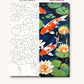 Koi Fish and Water Lilies numbered canvas next to the finished painting