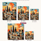LA Skyline canvas sizes from 12 x 12 to 23.5 x 23.5 inches