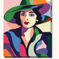 Lady in a Hat paint by numbers kit on stretched canvas