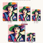 Lady in a Hat canvas sizes from 12 x 12 to 23.5 x 23.5 inches