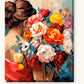 Lady in Red paint by numbers kit on stretched canvas