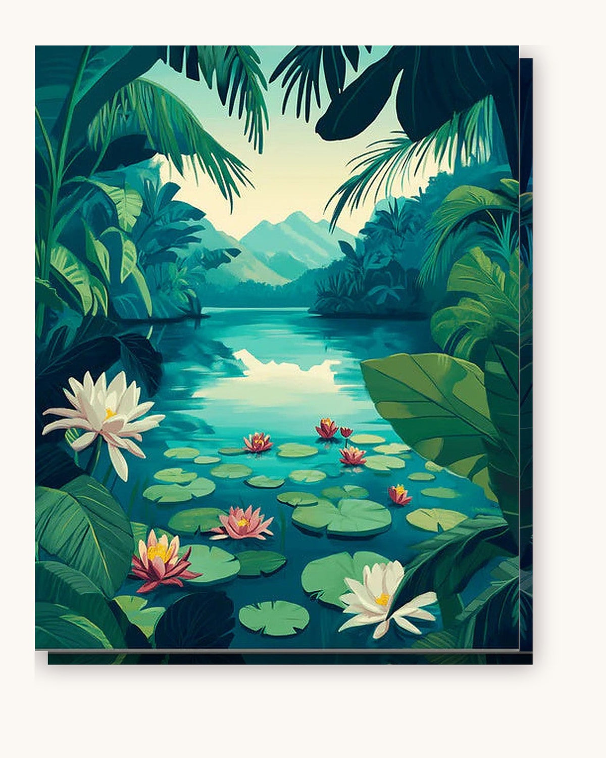 Lilies of the Lagoon paint by numbers kit on stretched canvas