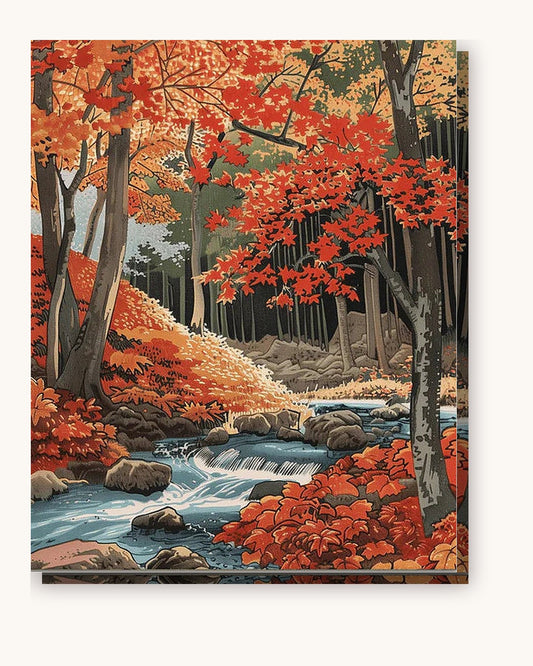 The Last Leaves paint by numbers kit on stretched canvas