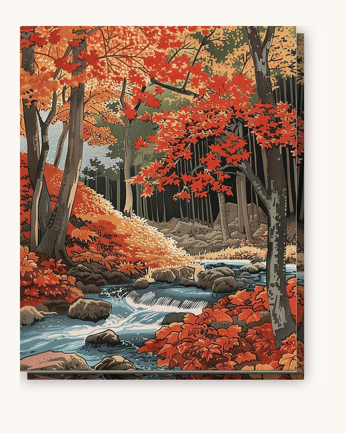 The Last Leaves paint by numbers kit on stretched canvas
