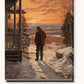 Late Winter paint by numbers kit on stretched canvas