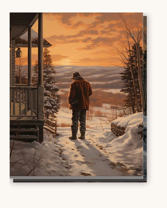Late Winter paint by numbers kit on stretched canvas