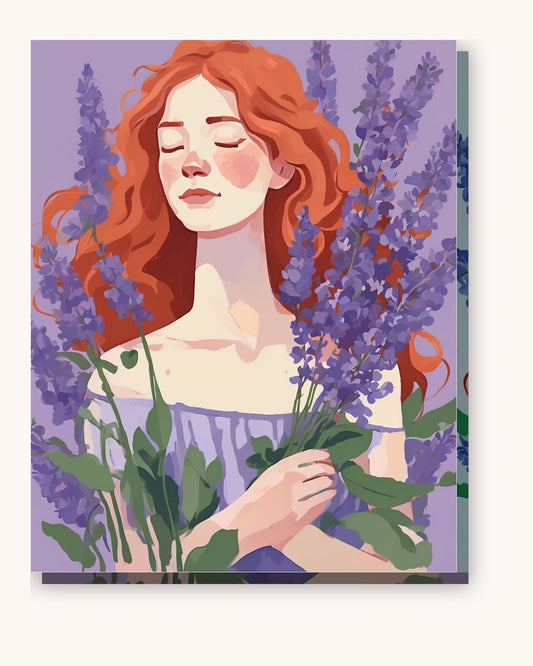 Lavender Dreamer paint by numbers kit on stretched canvas