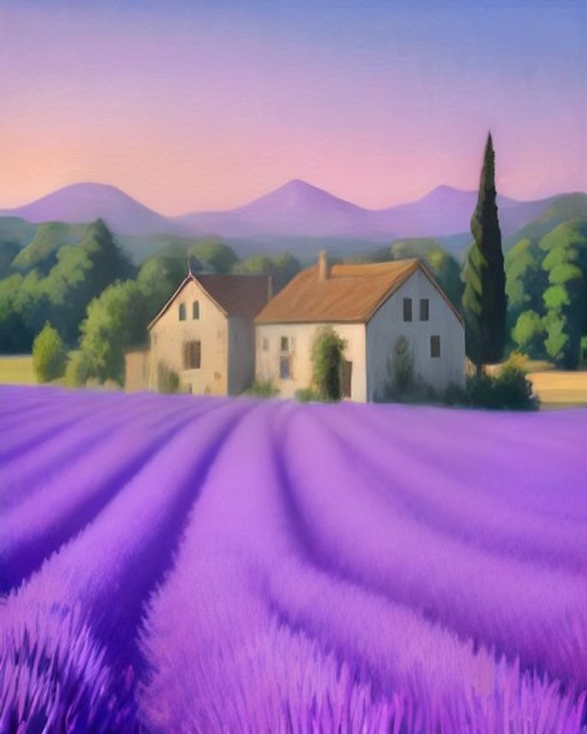 Lavender Fields at Sunset paint by numbers kit