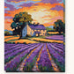 Lavender Rows and Stone Farmhouse paint by numbers kit on stretched canvas
